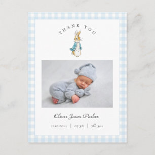 Watercolor Peter Rabbit Boy Birth Announcement Postcard