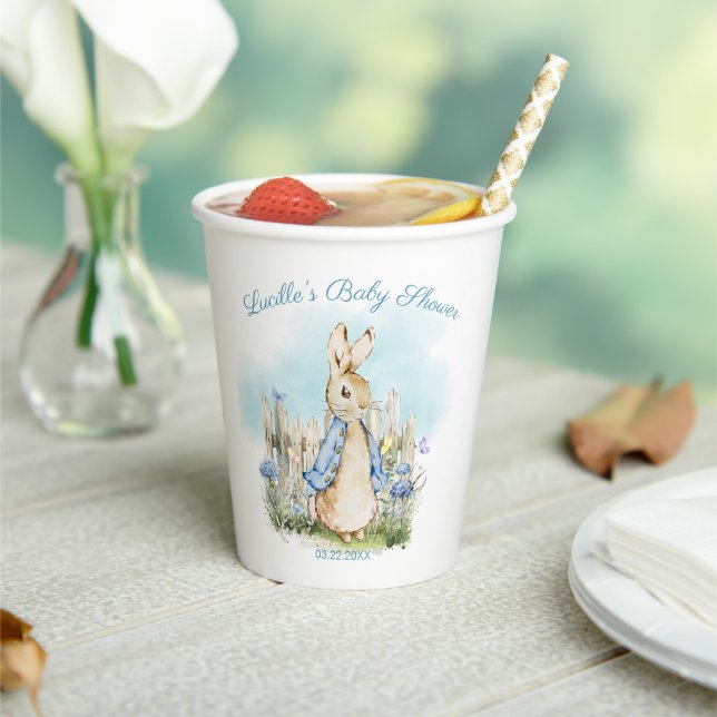 Watercolor Peter Rabbit Bunny Baby Boy  Paper Cups (Insitu)