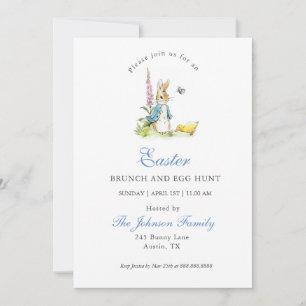 Watercolor Peter Rabbit Easter brunch & Egg hunt Holiday Card