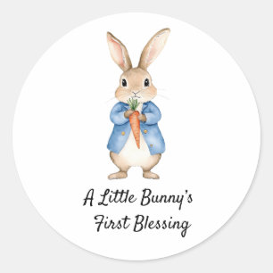 Watercolor Peter Rabbit Garden Party Baby Shower Classic Round Sticker