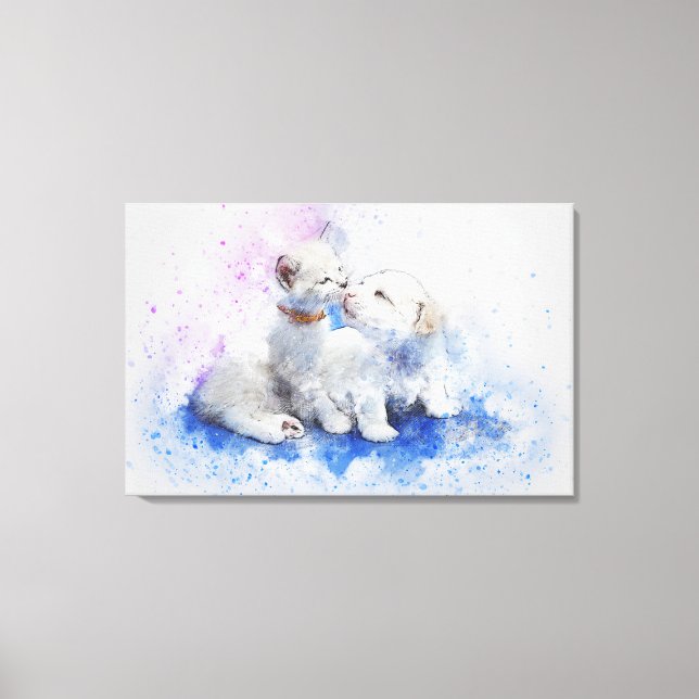 Watercolor Pets Canvas Print (Front)