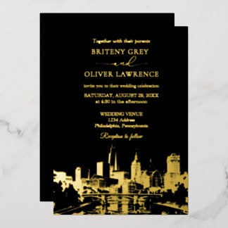 Watercolor Philadelphia Pennsylvania City Wedding