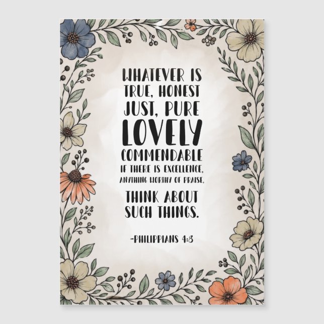 Watercolor Philippians 4:8 (Front)