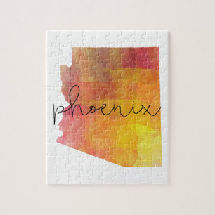 Watercolor Phoenix Arizona Jigsaw Puzzle