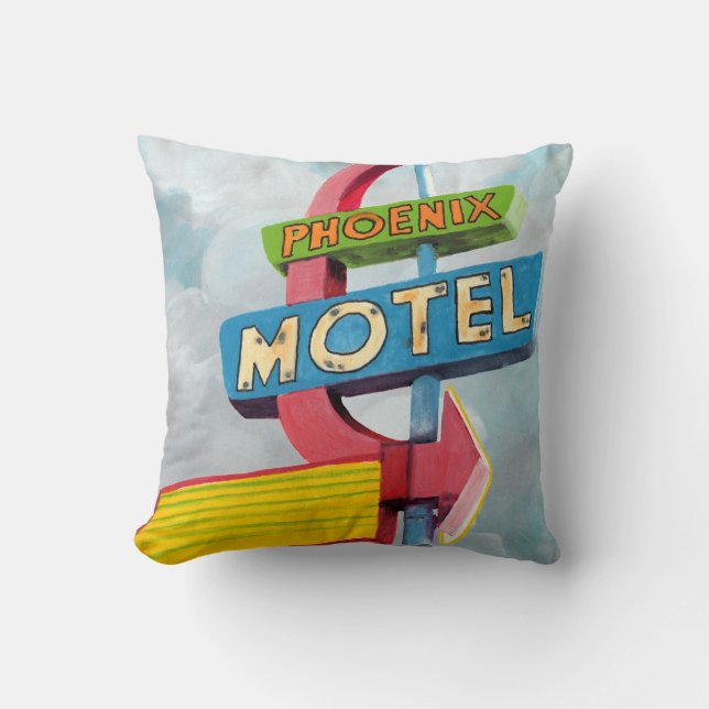 Watercolor Phoenix Motel Cushion (Front)