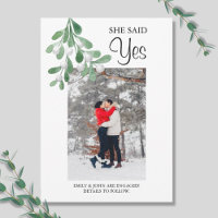 Watercolor Photo Engagement Announcement