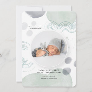 Watercolor Photo Spot Birth Announcement