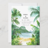Watercolor Phuket Thailand Tropical Wedding