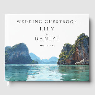 Watercolor Phuket Thailand Wedding Guest Book
