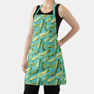 Watercolor Pickles on Turquoise Apron
