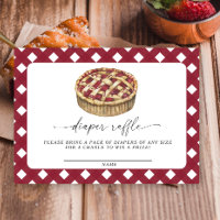 Watercolor pie baby shower diaper raffle