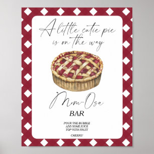 Watercolor pie baby shower Momosa bar Poster