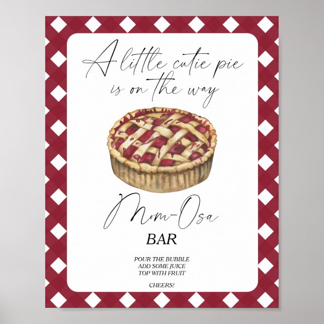 Watercolor pie baby shower Momosa bar Poster (Front)