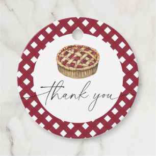 Watercolor pie baby shower thank you  favour tags