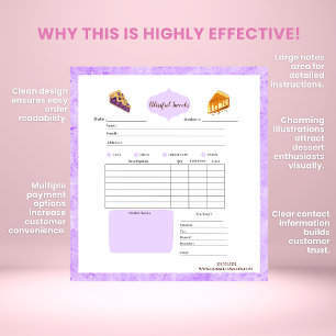 Watercolor Pie & Cakes Bakery Receipts Notepad