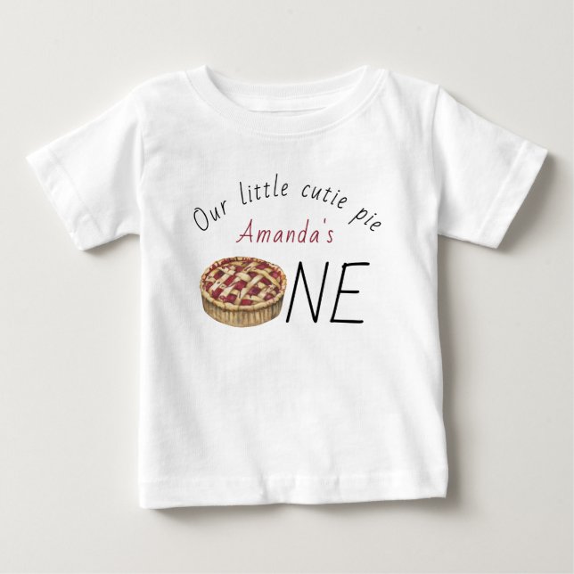 Watercolor Pie Kids Birthday Baby T-Shirt (Front)