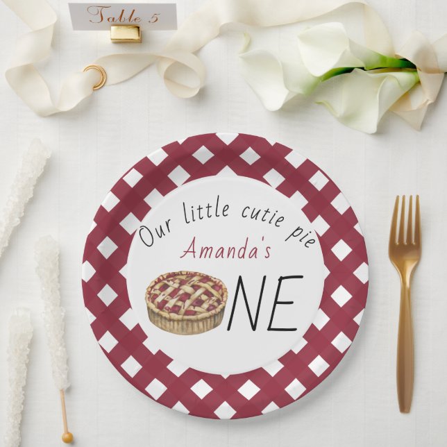 Watercolor Pie Kids Birthday Paper Plate (Wedding)