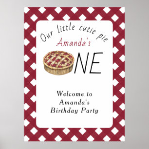 Watercolor Pie Kids Birthday Poster
