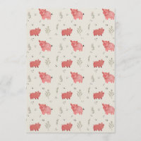 Watercolor Pigs And Flowers Seamless Pattern
