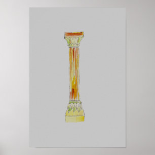 Watercolor Pillar 1 Poster