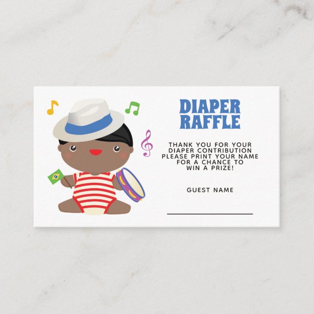 Watercolor Pilot Teddy Bear Diaper Raffle Enclosur Enclosure Card (Front)