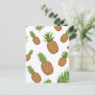 Watercolor pine-apple pattern 1 holiday postcard