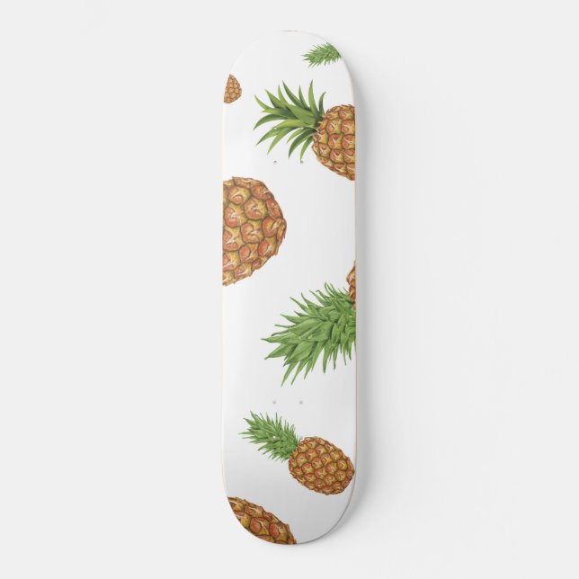 Watercolor pine-apple pattern 1 skateboard (Front)
