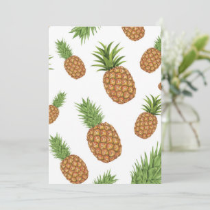Watercolor pine-apple pattern 1 thank you card