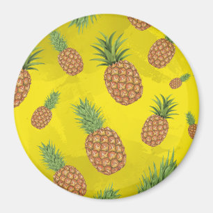 Watercolor pine-apple pattern 3 magnet