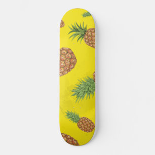 Watercolor pine-apple pattern 3 skateboard