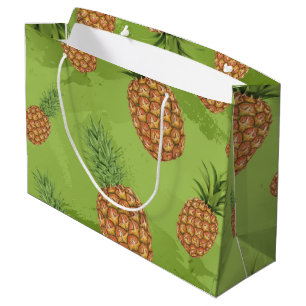 Watercolor pine-apple pattern 4 large gift bag
