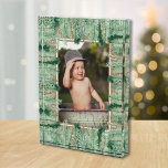 Watercolor Pine Branch Border Photo Block<br><div class="desc">This charming photo block features your favourite photo accented with watercolor pine tree branch border on a tan background or any colour that complements our photo. CHANGE the date to the current year or you can delete it or add more information. Great as a gift or to display your favourite...</div>