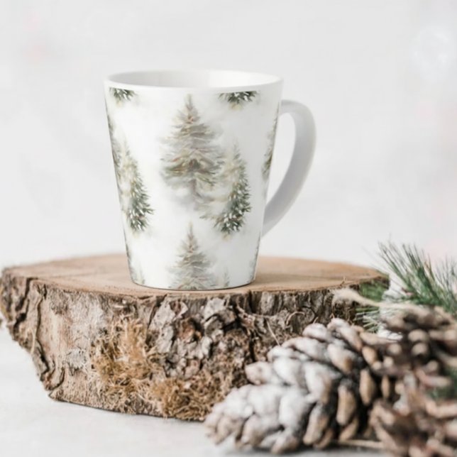 Watercolor Pine Forest Latte Mug (Creator Uploaded)