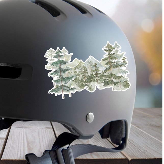 Watercolor Pine Forest Mountain Rustic Aesthetic (In situ)