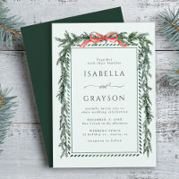 Watercolor Pine Garland Mint Green Wedding
