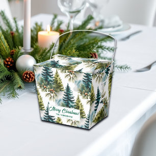 Watercolor Pine Pattern Elegant Winter  Favour Box