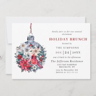 Watercolor Pine Tree Chic Christmas HOLIDAY BRUNCH Invitation