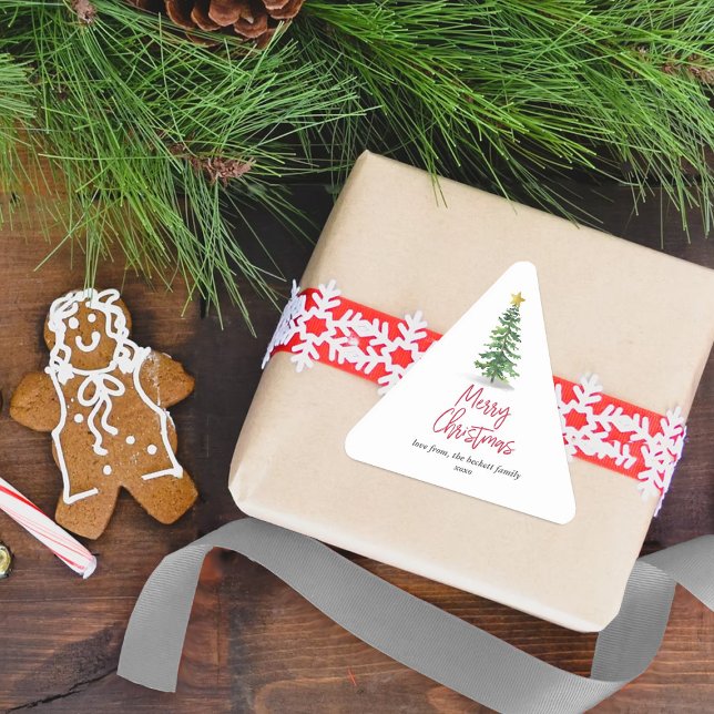 Watercolor Pine Tree Christmas Holiday Triangle Sticker (Creator Uploaded)