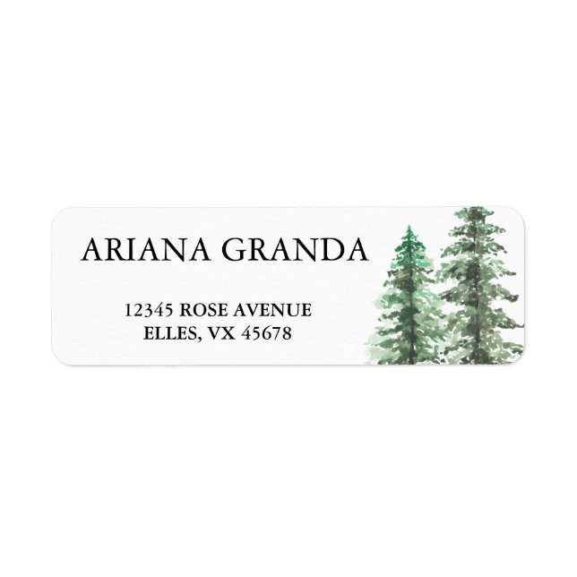 Watercolor Pine Tree Forest wedding (Front)