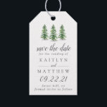 Watercolor Pine Tree Forest Wedding Save The Date Gift Tags<br><div class="desc">Celebrate in style with these stylish and very trendy wedding save the date tags. This design is easy to personalise with your special event wording and your guests will be thrilled when they receive these fabulous tags.</div>