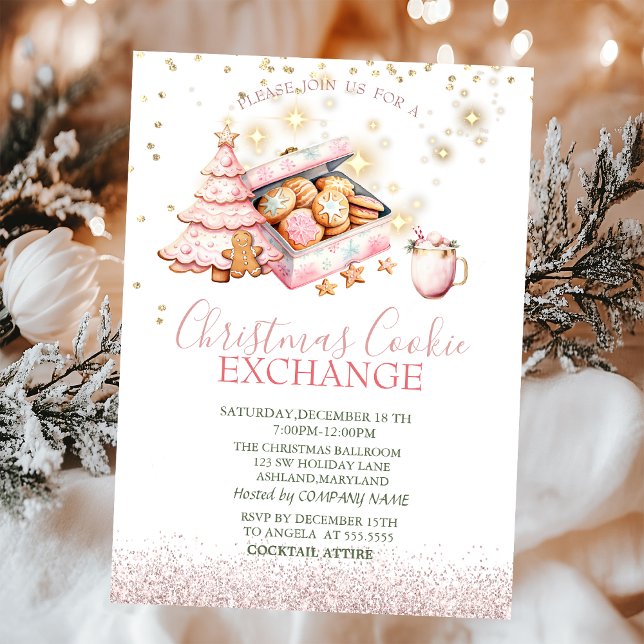 Watercolor Pine Tree Gingerbread Cookies Christmas Invitation (Creator Uploaded)