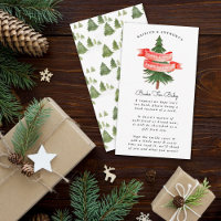 Watercolor Pine Tree Merry Little Baby Shower Book