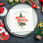 Watercolor Pine Tree Merry Little Baby Shower Napkin<br><div class="desc">Celebrate in style with these trendy baby shower napkins. This design is easy to personalise with your special event wording and your guests will be thrilled when they see these fabulous napkins.</div>
