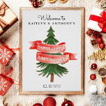 Watercolor Pine Tree Merry Little Baby Shower Poster<br><div class="desc">Celebrate in style with this trendy baby shower welcome sign. The design is easy to personalise with your own wording and your family and friends will be thrilled when they see this fabulous party sign. Matching party items can be found in the collection.</div>