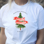 Watercolor Pine Tree Merry Little Baby Shower T-Shirt<br><div class="desc">Celebrate in style with these trendy baby shower t-shirts. This design is easy to personalise with your special event wording and your guests will be thrilled when they see these fabulous t-shirts. Matching items can be found in the collection.</div>