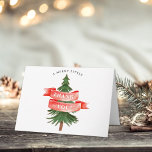 Watercolor Pine Tree Merry Little Baby Shower Thank You Card<br><div class="desc">Say thank you in style with these trendy baby shower thank you cards. The template wording is easy to personalise and your family and friends will be thrilled when they receive these fabulous thank yous.</div>