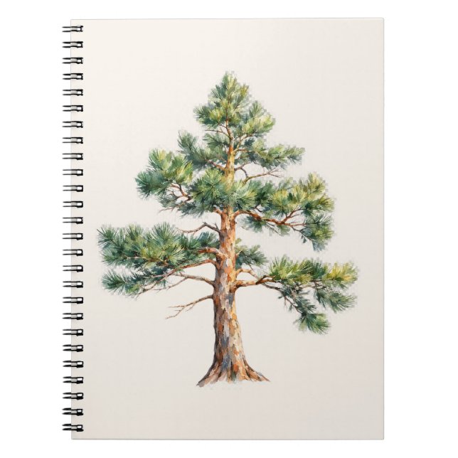 Watercolor Pine Tree Notebook (Front)