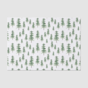 Watercolor Pine Tree Pattern Tissue Paper