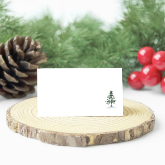 Watercolor Pine Tree Place Card (Creator Uploaded)