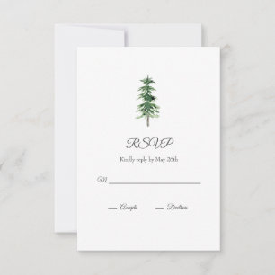 Watercolor Pine Tree RSVP Card
